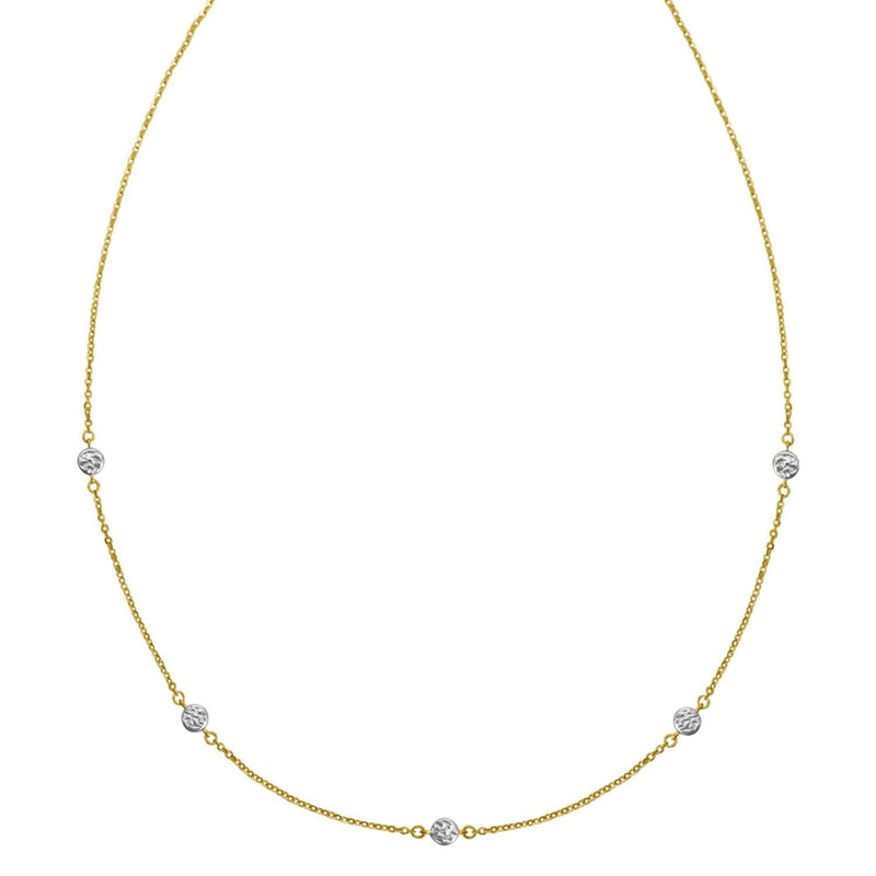 14K Two Tone Gold Classic Paperclip Chain Necklace 14K two-tone gold paperclip chain necklace with flat elongated links