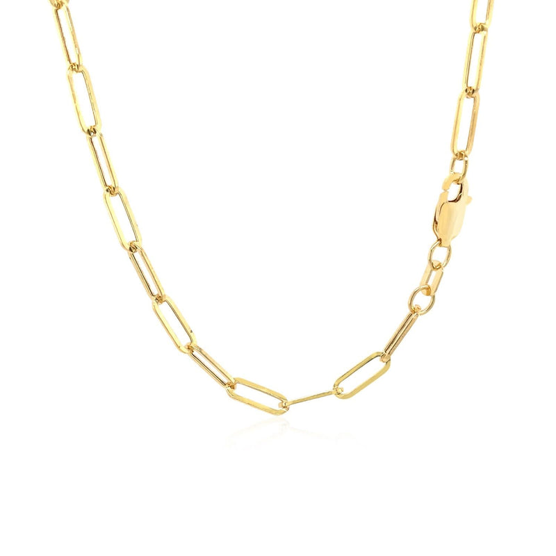 14K Yellow Gold Wide Paperclip Chain (3.20 mm) Product Image