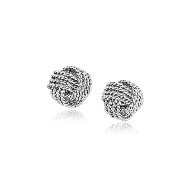 Sterling Silver Textured Love Knot Stud Style Earrings(9mm) Product Image