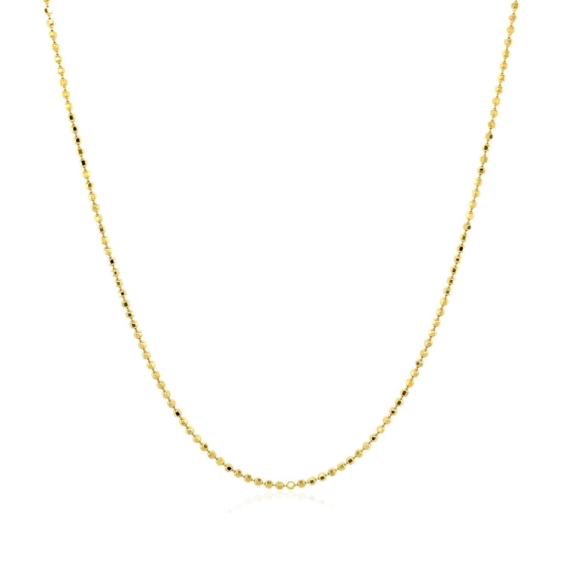 14k Yellow Gold Diamond Cut Bead Chain (0.90 mm) Product Image