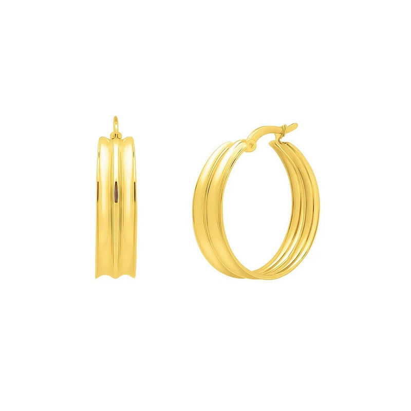 Large Concave Hoop Earrings in 14K Yellow Gold 14K yellow gold large concave hoop earrings with no stones
