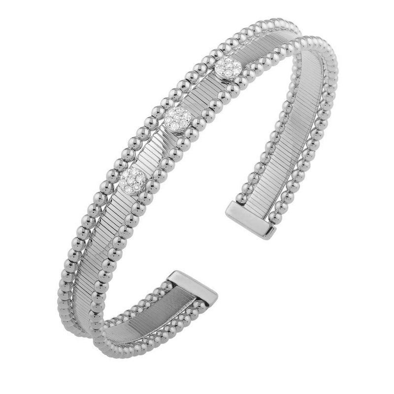 Pallina Cuff Bangle in 14K White Gold (9.00 mm) 14K white gold cuff bangle with 9.00 mm rounded open band