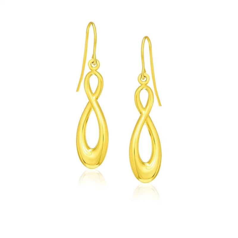 14k Yellow Gold Polished Earrings in Infinity Design Product Image