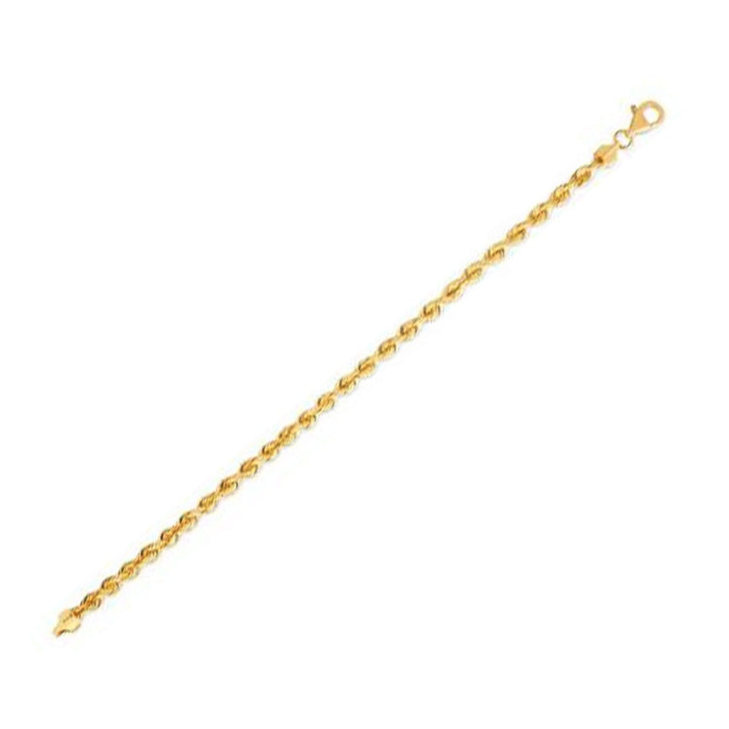 14k Yellow Gold Light Rope Chain (4.3 mm) 14K yellow gold rope chain with twisted braided links at 4.3 mm