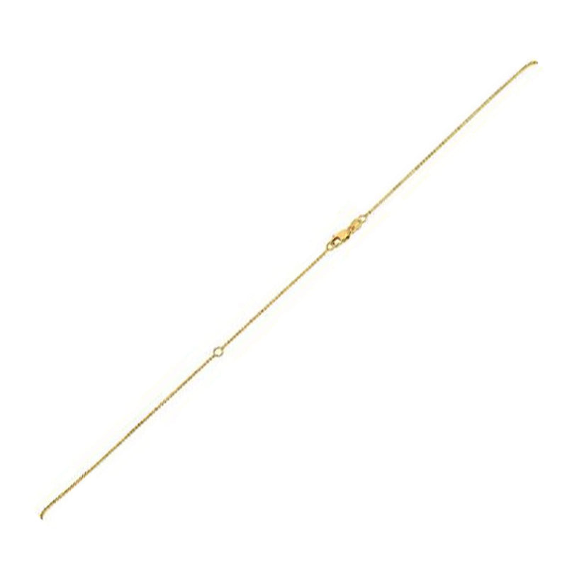 Extendable Bead Chain in 14k Yellow Gold (1.00 mm) 14K yellow gold extendable bead chain, 1.00 mm fine beaded strand