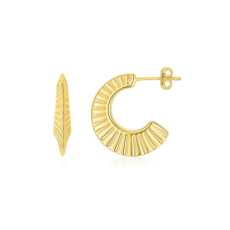 14K Yellow Gold Graduated Scalloped Pointed Half Hoops 14K yellow gold graduated scalloped pointed half hoop ring