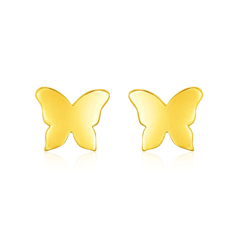 14k Yellow Gold Polished Butterfly Post Earrings 14K yellow gold polished butterfly post stud earrings