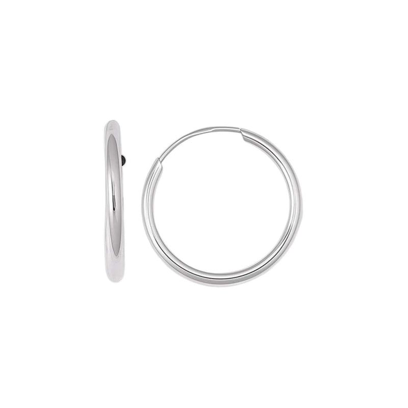 14K White Gold Endless Hoop Earrings 14K white gold endless hoop earrings with polished seamless profile