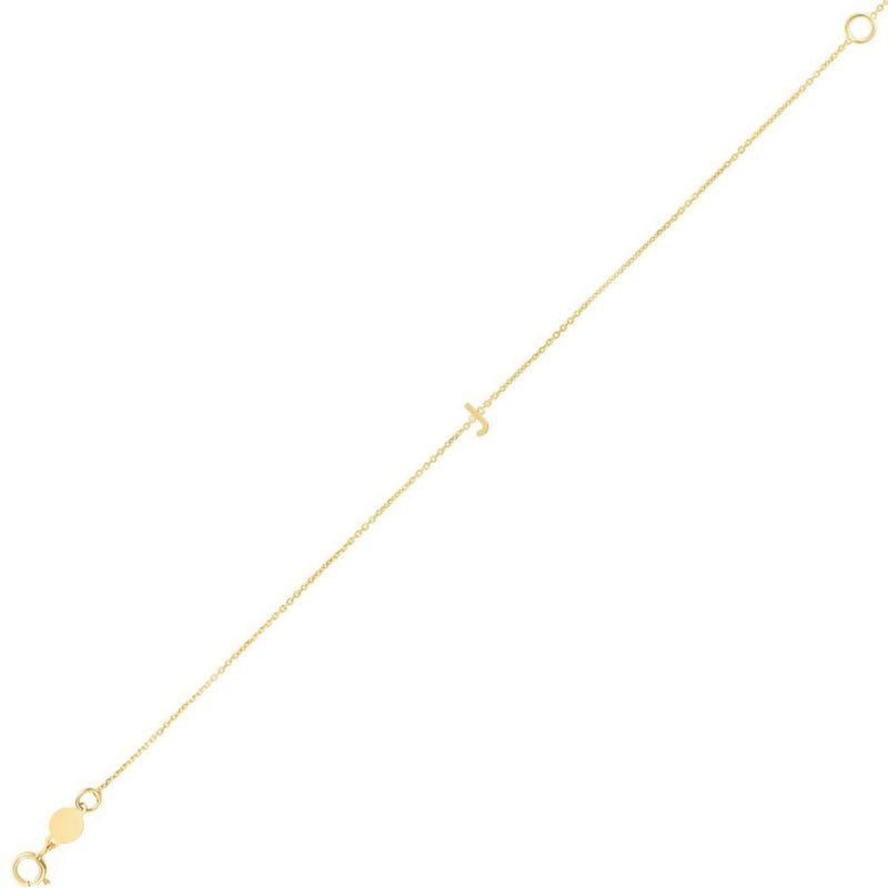 14K Yellow Gold Mini Initial J Bracelet 14K yellow gold mini initial J bracelet on fine cable chain