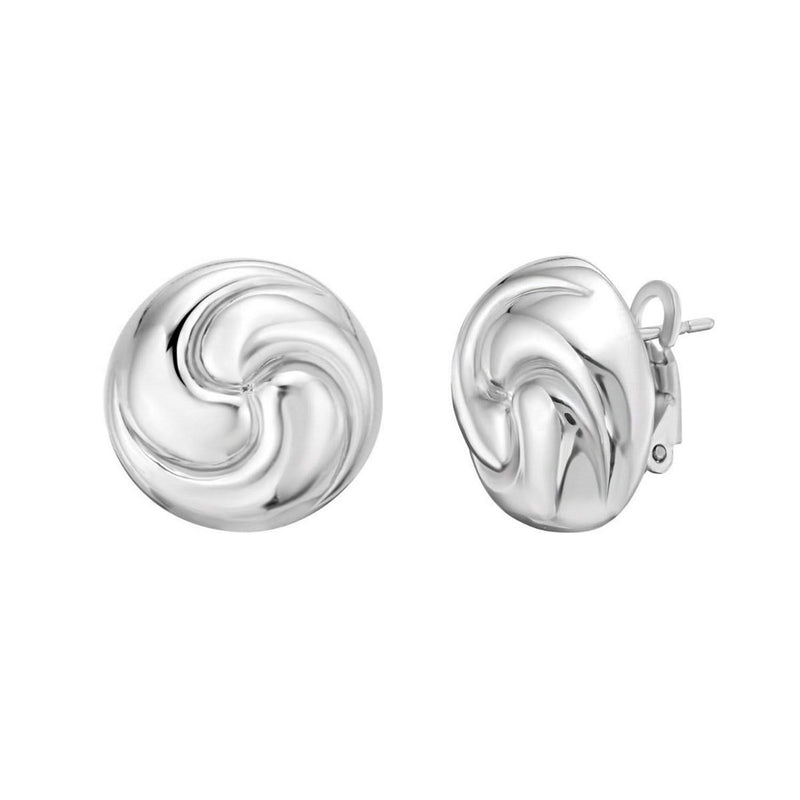 Sterling Silver Puffed Swirly Knot Stud Earrings Sterling silver 925 puffed swirly knot stud earrings with friction backs