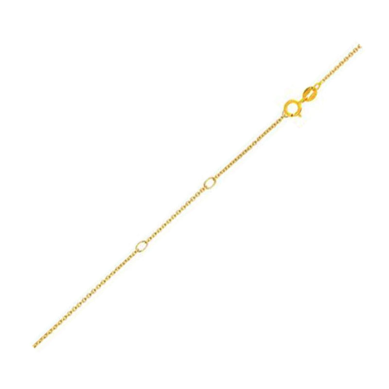 Double Extendable Diamond Cut Cable Chain in Yellow Gold (0.87 mm) Yellow gold diamond-cut cable chain with double extendable clasp