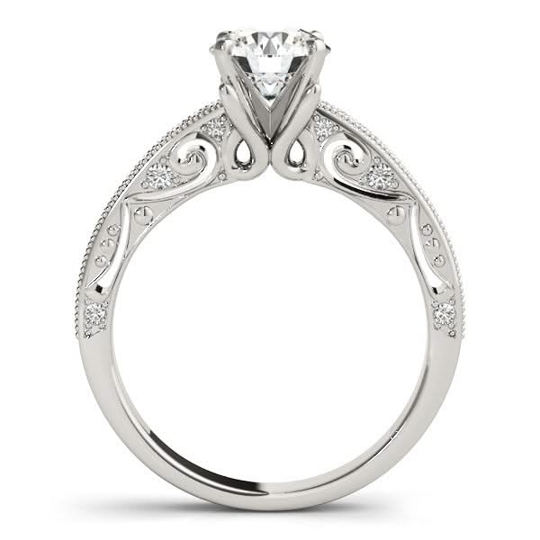 14k White Gold Antique Pronged Round Diamond Engagement Ring (1 1/8 cttw) 14K white gold ring with round diamond stones in antique prong setting