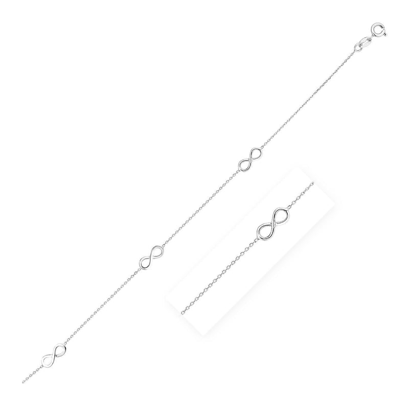 Sterling Silver Anklet with Infinity Symbols Product Image