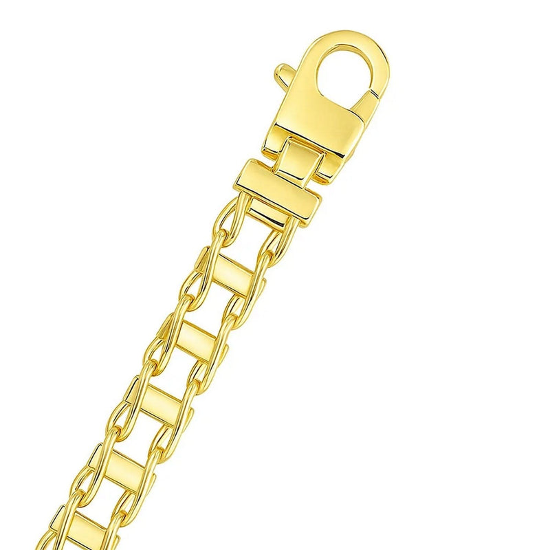 14k Yellow Gold Men's Necklace with Track Design Links Product Image