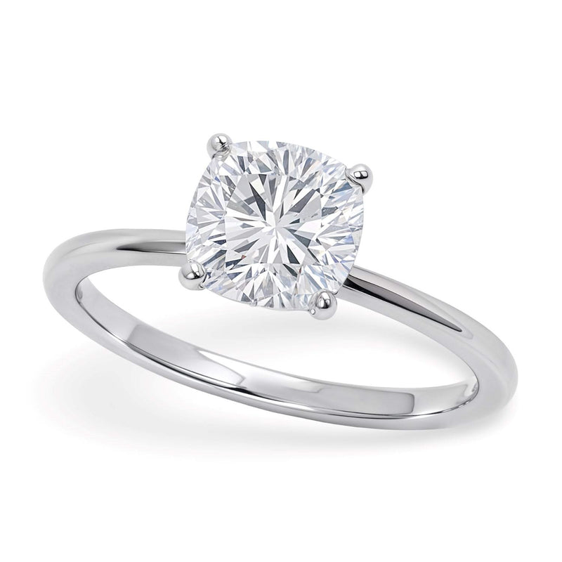 1 1/2 Carat Cushion Lab Grown IGI G/VS1 Diamond Solitaire Ring in 10K White Gold 10K white gold ring with cushion lab grown diamond solitaire
