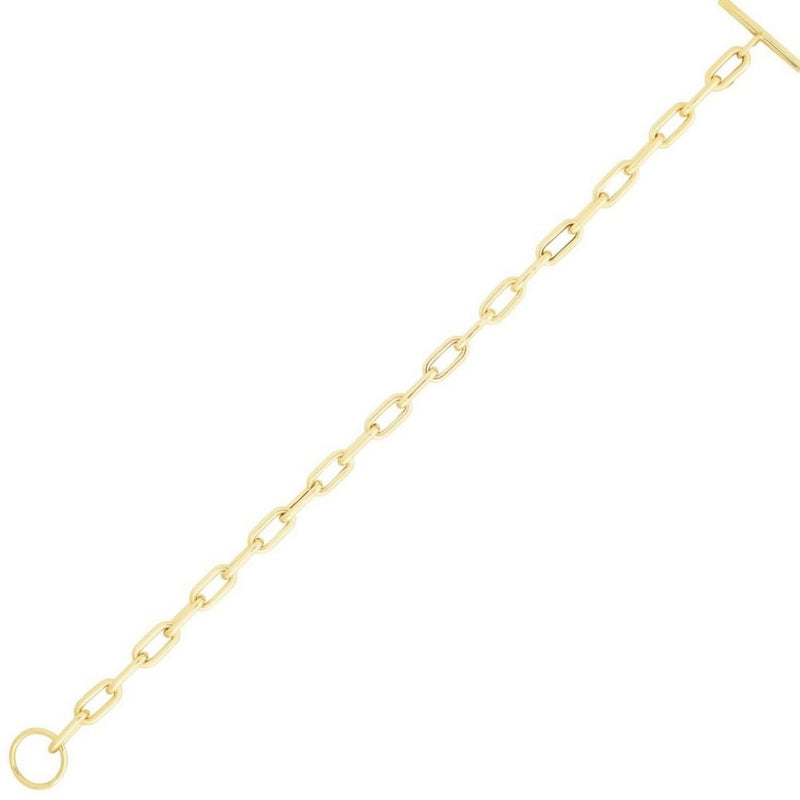 14K Yellow Gold Paperclip Toggle Bracelet 14K yellow gold paperclip chain bracelet with toggle clasp