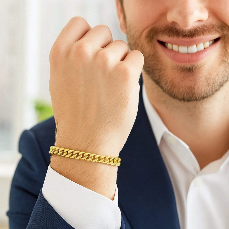 6.0mm 14k Yellow Gold Classic Miami Cuban Solid Bracelet Product Image