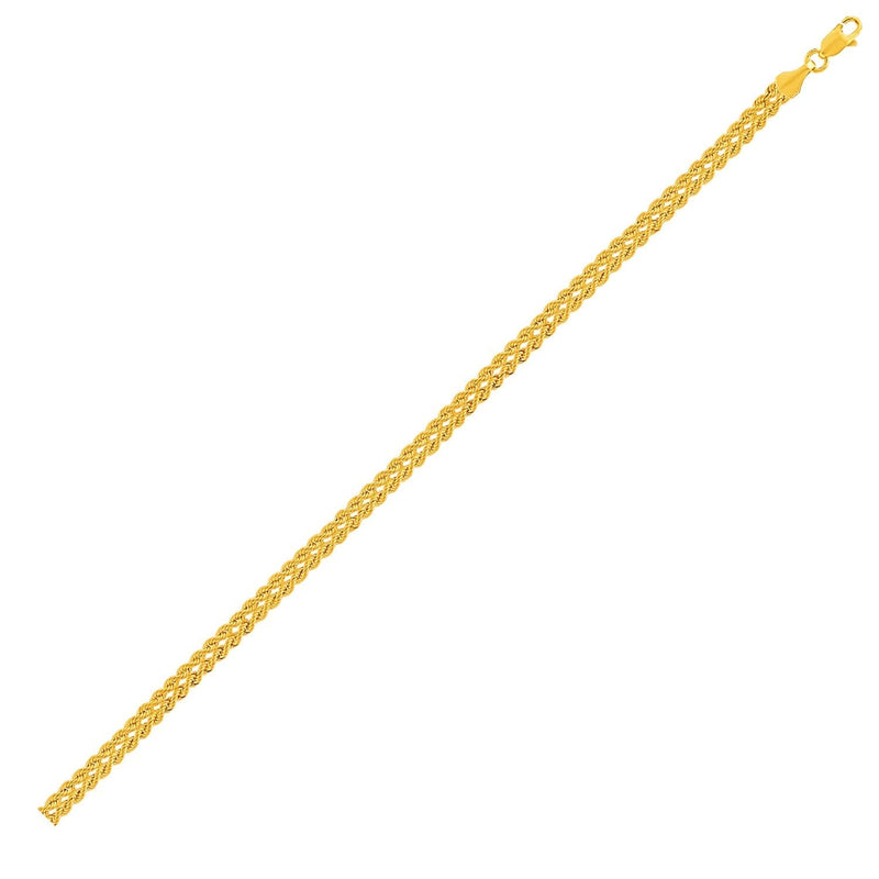 Double Rope Chain Bracelet in 10k Yellow Gold (2.10 mm) 10K yellow gold double rope chain bracelet, 2.10 mm braided design