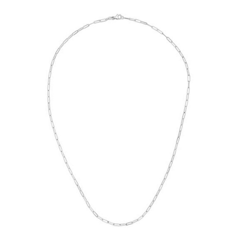 14K White Gold Delicate Paperclip Chain (2.10 mm) Product Image
