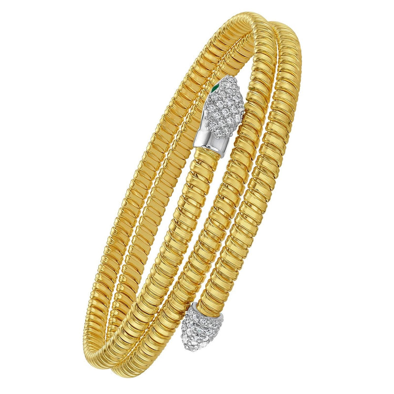 14K Yellow Gold Snake Style Tubogas Bangle (3.90 mm) 14K yellow gold tubogas snake style bangle, 3.90 mm width