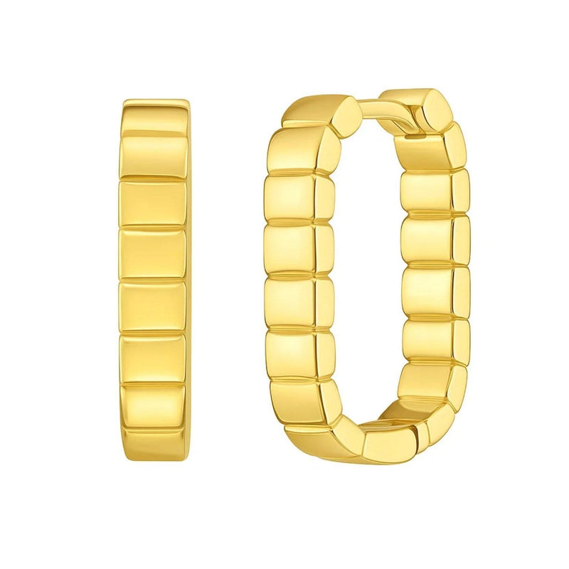 14K Yellow Gold Fancy Oval Hoop Earrings 14K yellow gold oval hoop earrings with polished tapered profile