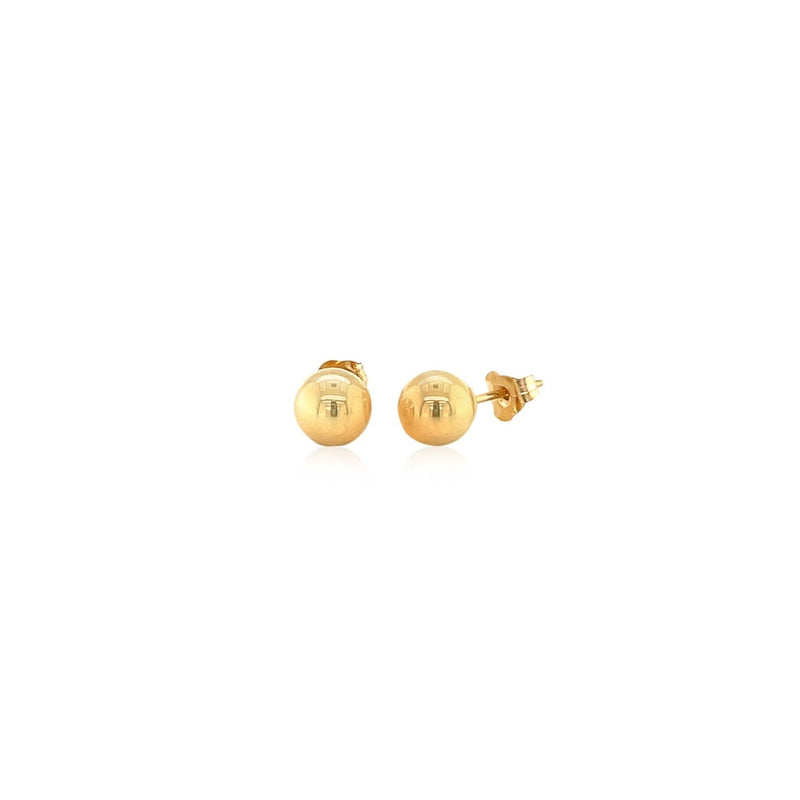 10k Yellow Gold Round Stud Earrings (6mm) Product Image