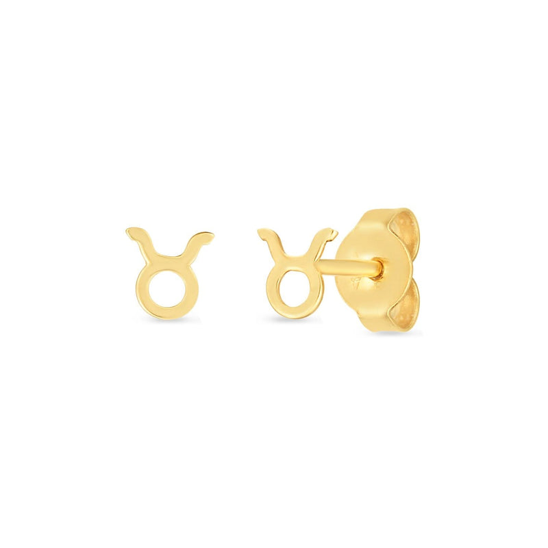 14K yellow gold Taurus ring with sculpted zodiac glyph band