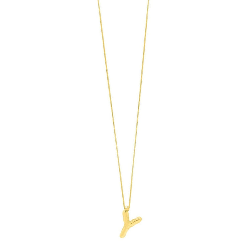 14K Yellow Gold Helium Initial Y Pendant 14K yellow gold initial Y pendant with polished tapered arms and rear bail