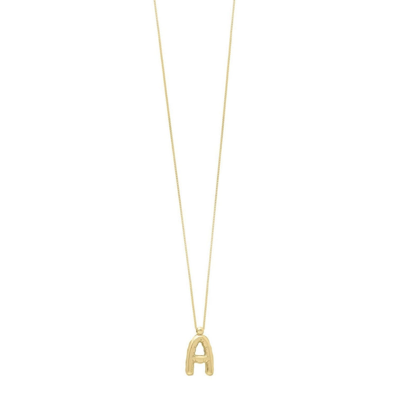 14K Yellow Gold Helium Initial A Pendant 14K yellow gold initial A letter pendant with polished edges and integrated bail