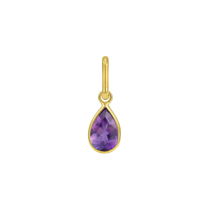 14K Yellow Gold Pear Amethyst Charm Pendant 14K yellow gold pendant with pear amethyst stone