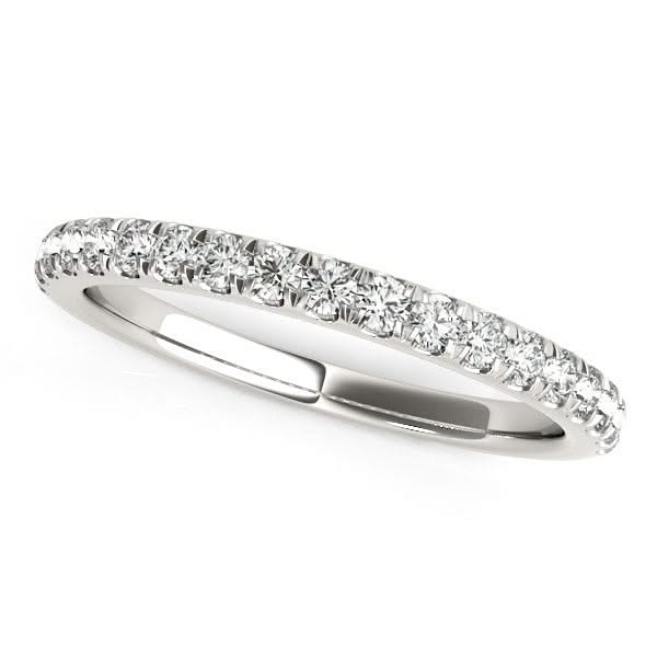 14k White Gold Pave Set Diamond Wedding Ring (1/4 cttw) 14K white gold ring with pave set round diamond stones