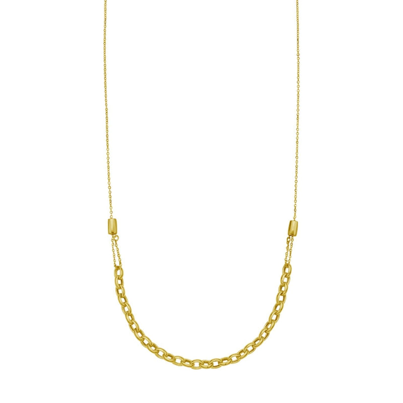 14K Yellow Gold Adjustable Rolo Link Necklace 14K yellow gold adjustable rolo link necklace with round chain links