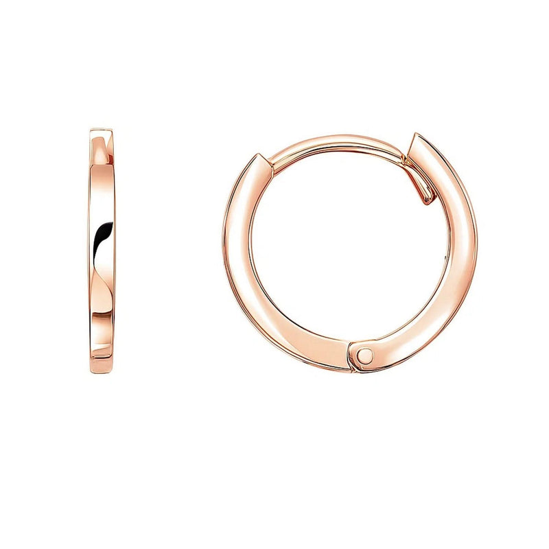 14k Rose Gold Petite Polished Round Hoop Earrings 14K rose gold petite polished round hoop earrings with no stones