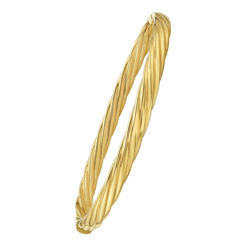 14k Yellow Gold Twist Bangle (5.30 mm) 14K yellow gold twist bangle with 5.30 mm solid band