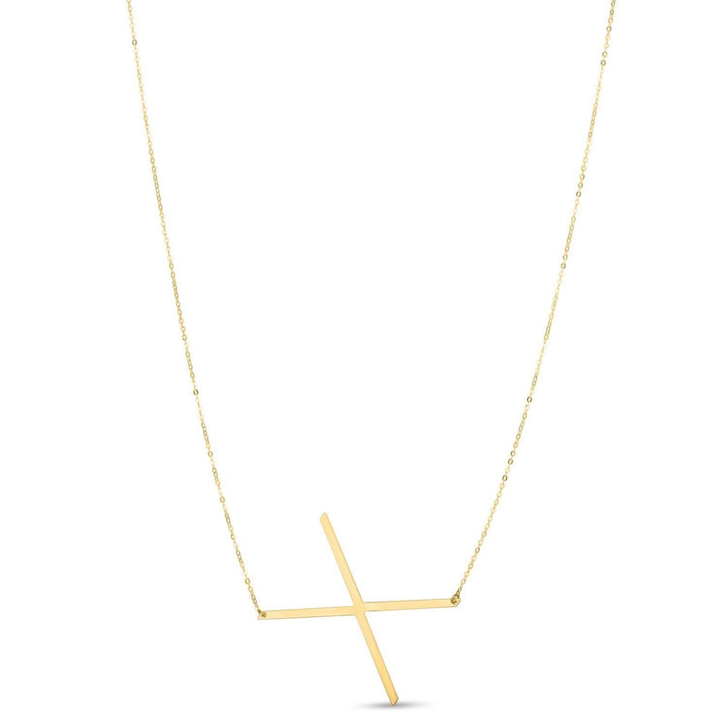 14K Yellow Gold Yours Truly Large Initial X Necklace 14K yellow gold initial X necklace pendant with polished finish