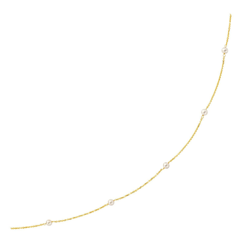 14k Yellow Gold Necklace with White Pearls 14K yellow gold necklace with pear white pearl stones