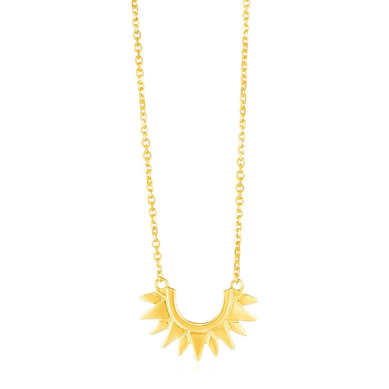 14k Yellow Gold Polished Sunburst Necklace Product Image
