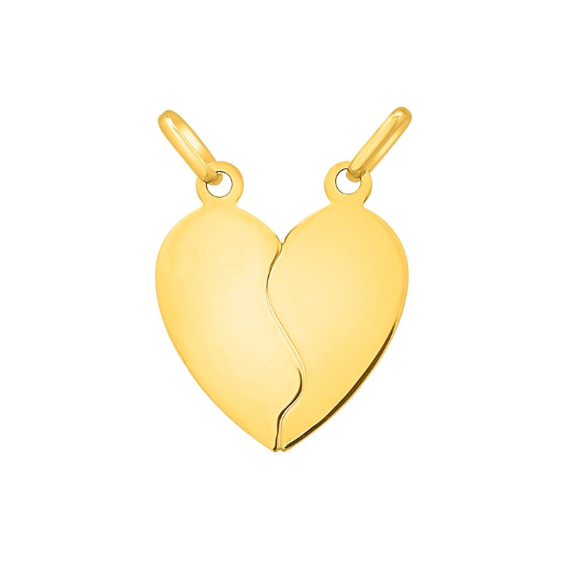 Broken Heart Pendant Double Bail 14K Yellow Gold 14K yellow gold broken heart pendant with double bail
