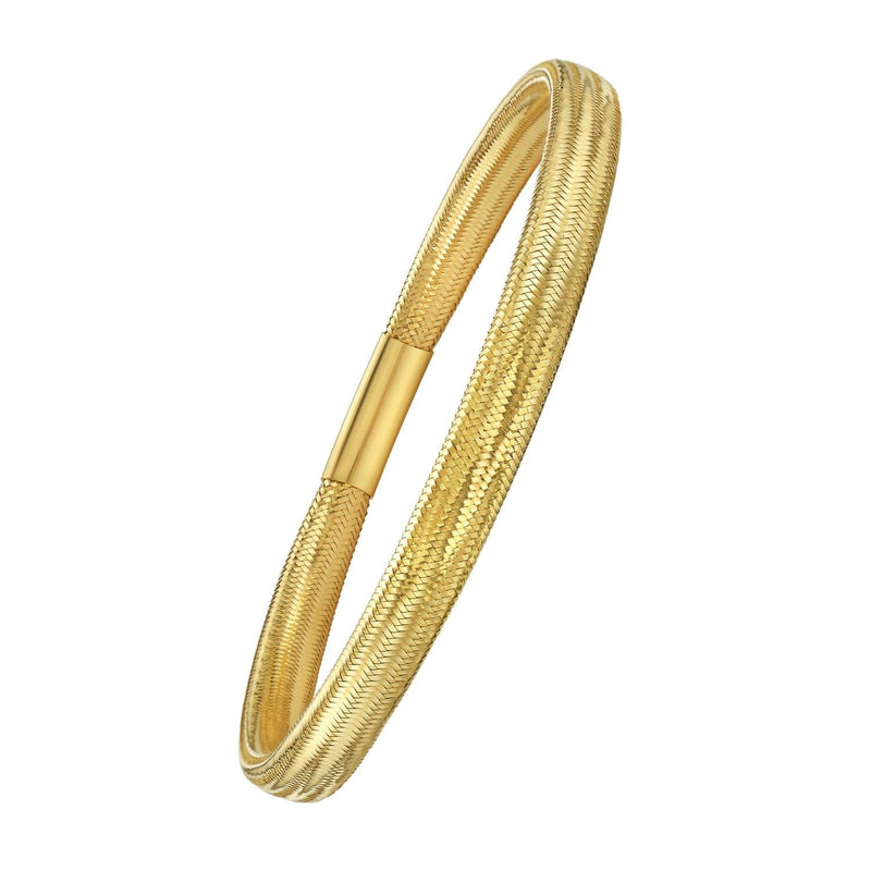 14K Yellow Gold Medium Stretch Mesh Bracelet (5.40 mm) 14K yellow gold medium stretch mesh bracelet, 5.40 mm woven band