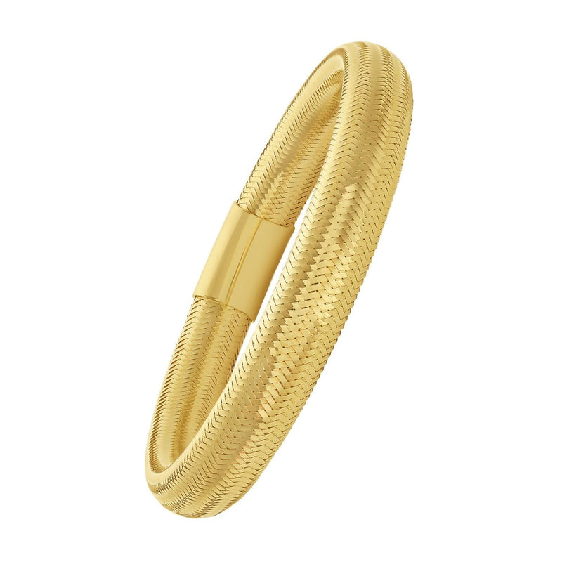14K Yellow Gold Large Stretch Mesh Bracelet (8.80 mm) 14K yellow gold large stretch mesh bracelet, 8.80 mm wide band