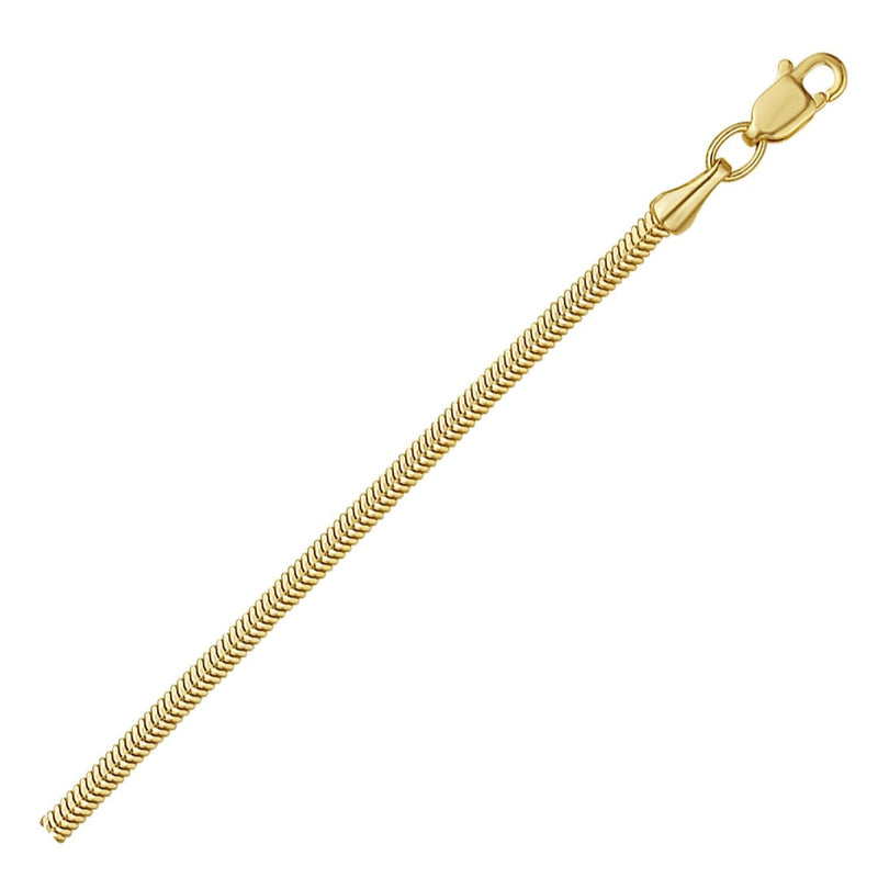 14K Yellow Gold Oval Snake Chain (2.00 mm) 14K yellow gold oval snake chain in a slim 2.00 mm width