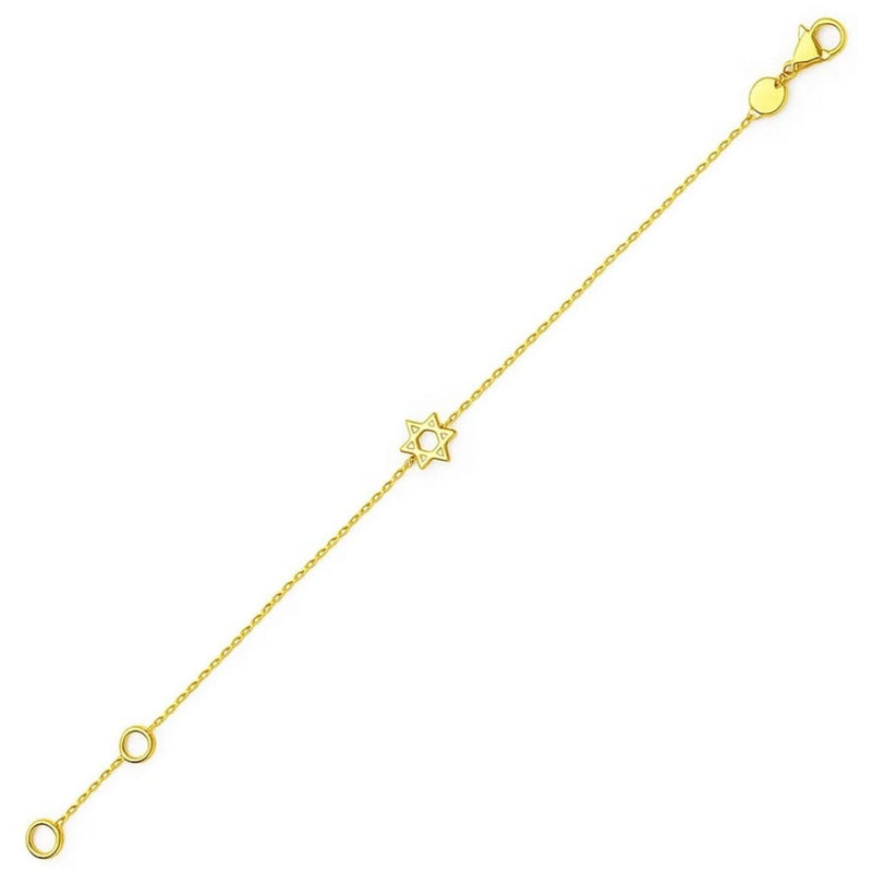 14k Yellow Gold Star of David Bracelet 14K yellow gold Star of David bracelet with interlocking six-pointed links