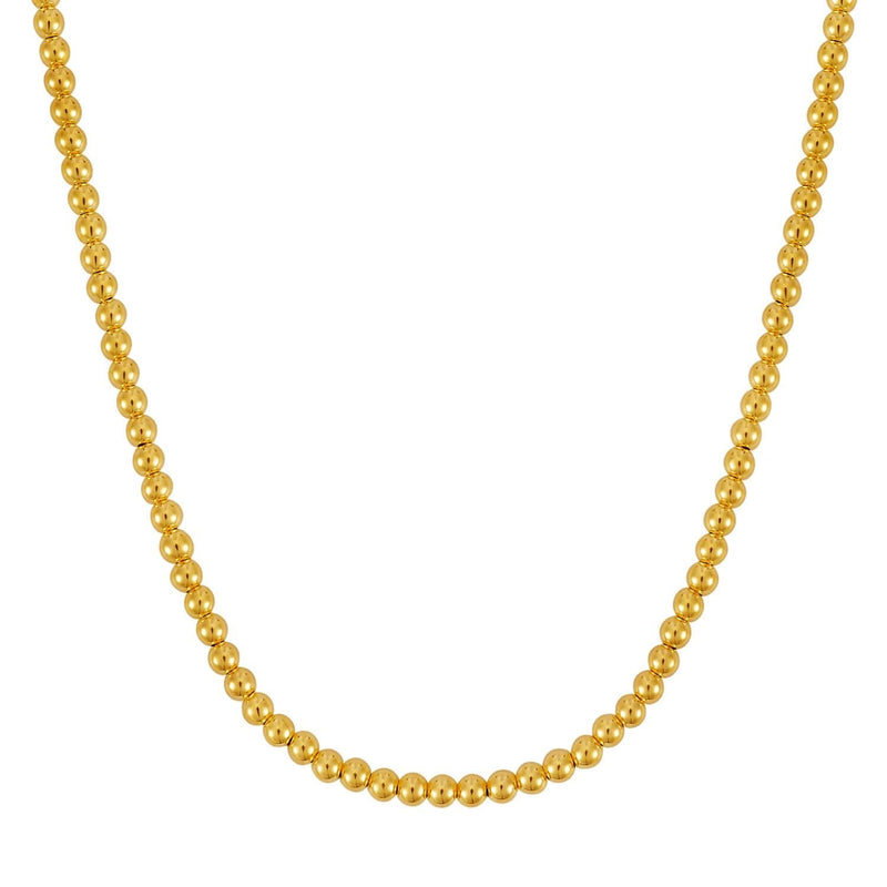 14k Yellow Gold Bead Chain Necklace(5mm) 14K yellow gold bead chain necklace with 5mm polished round links