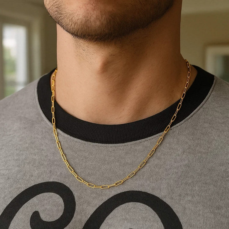 14K Yellow Gold Delicate Paperclip Chain (2.1 mm) Product Image