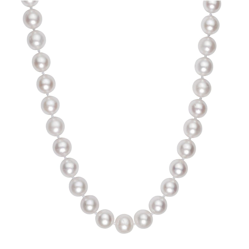 Pearl Necklace with Ball Clasp in 14K Yellow Gold 14K yellow gold necklace with pear pearl stones and ball clasp
