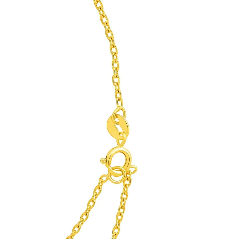 14k Yellow Gold 17 inch Necklace with Round Peridot Product Image