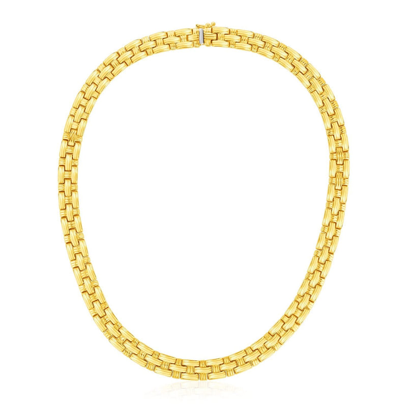 14k Yellow Gold Basket Weave Necklace 14K yellow gold basket weave necklace with woven interlaced links