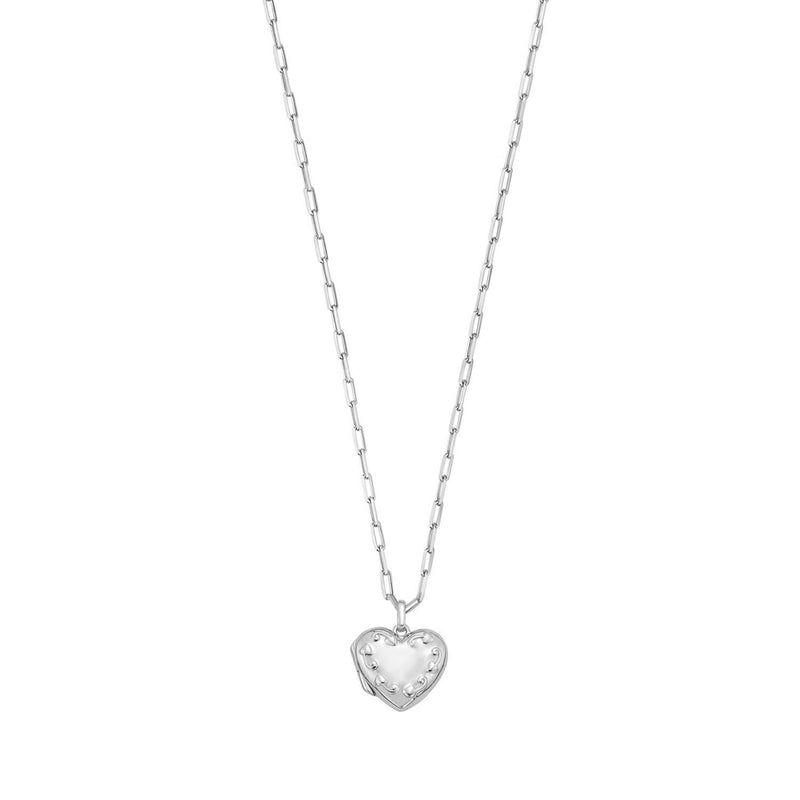 Sterling Silver Rhodium Plated Heart Locket Necklace Sterling silver rhodium plated heart locket necklace pendant