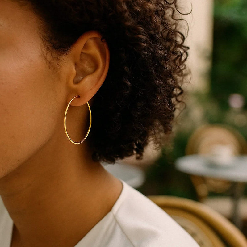 Endless Hoop Style Earrings in 14K Yellow Gold(1.2x35mm) Product Image