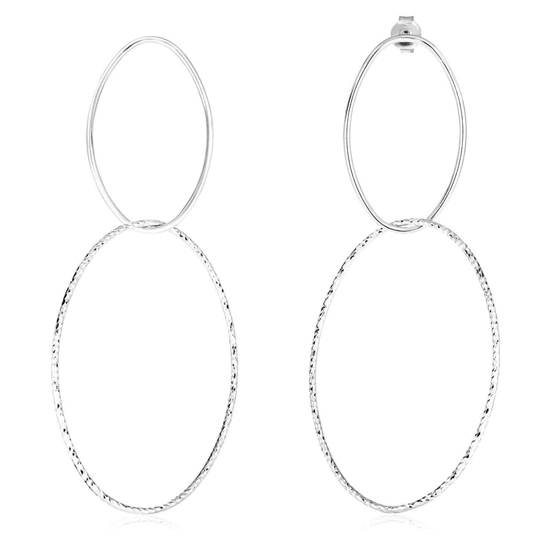 Sterling Silver Interlocking Oval Dangle Earrings 925 sterling silver interlocking oval dangle earrings with polished open loops